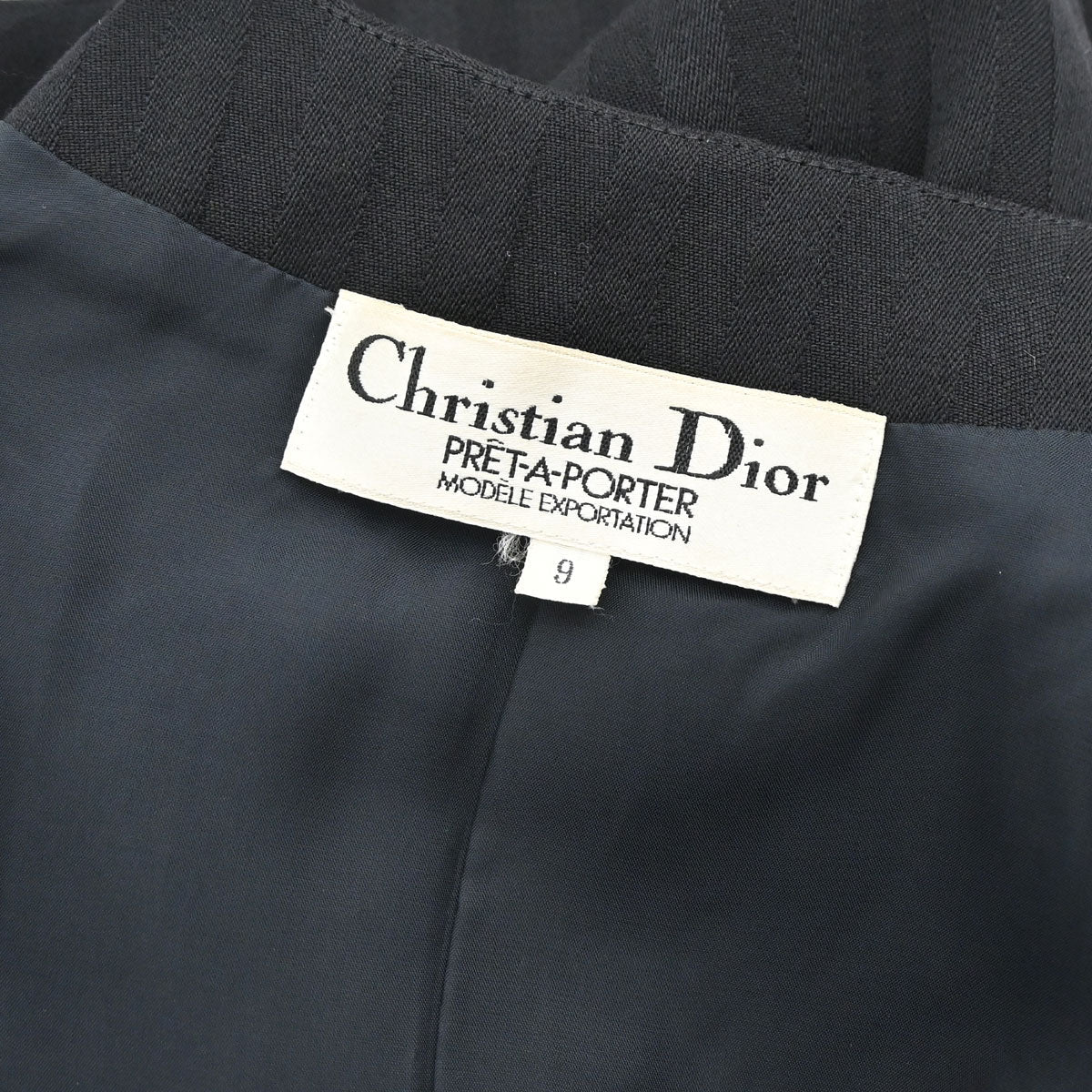 Christian Dior Collarless Striped Jacket Black #36–38