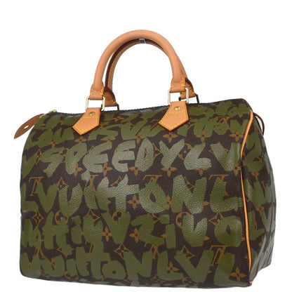 Louis Vuitton Khaki Monogram Graffiti Speedy 30 Handbag M92194