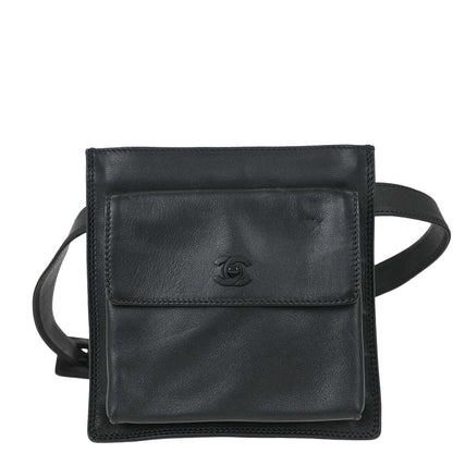 Chanel 1997-1999 Black Lambskin Bum Belt Waist Bag #75/30