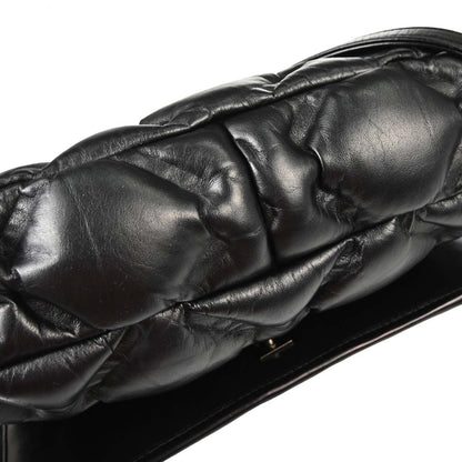 Chanel 2017 Black Lambskin Bubble Quilted Shoulder Bag