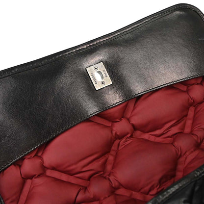 Chanel 2017 Black Lambskin Bubble Quilted Shoulder Bag