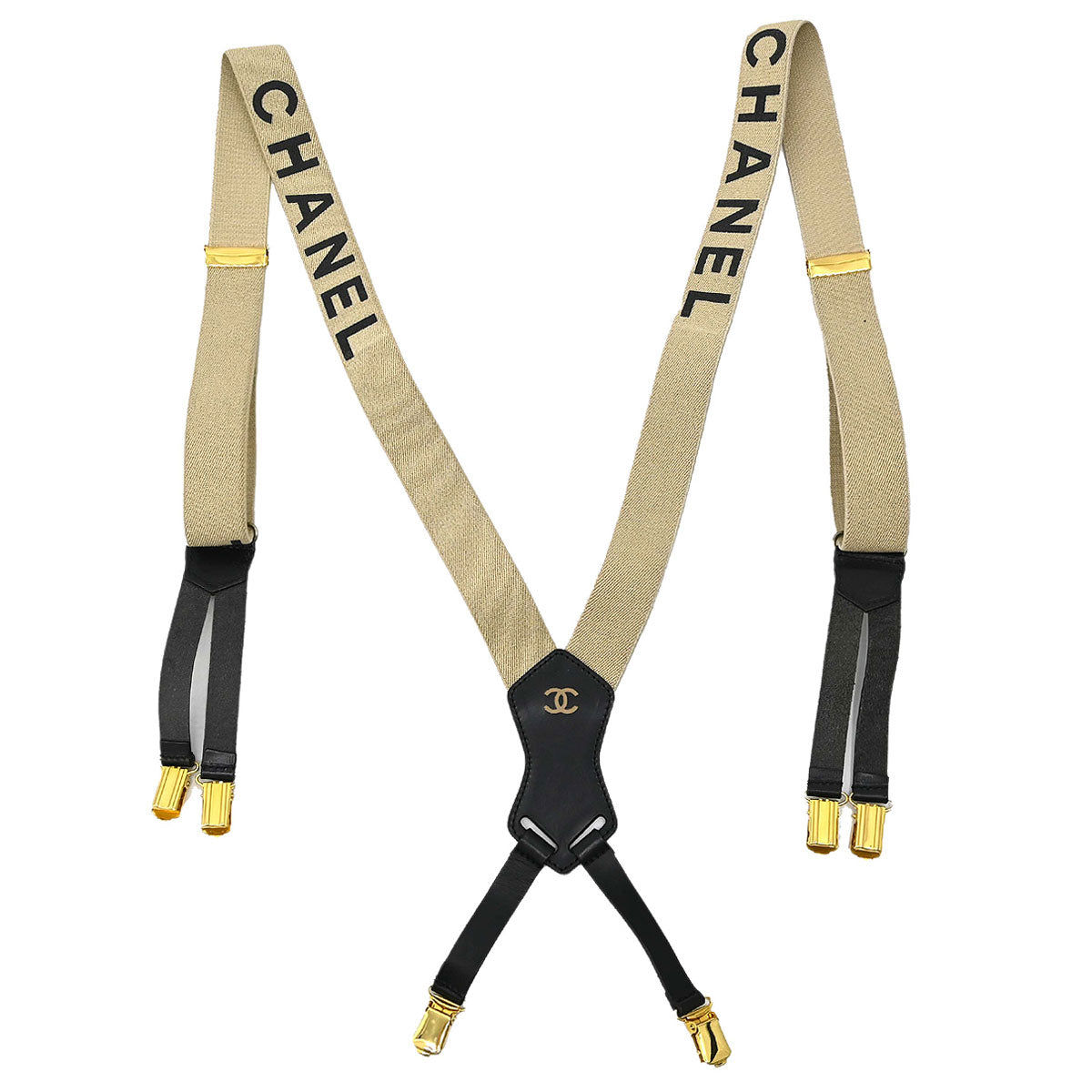 Chanel Suspenders Beige Small Good