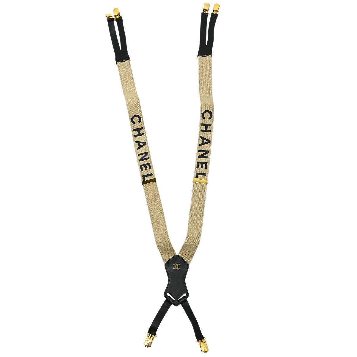 Chanel Suspenders Beige Small Good