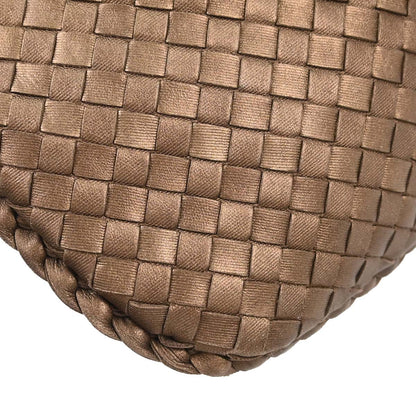 Bottega Veneta Bronze Lambskin Intrecciato Hobo Handbag