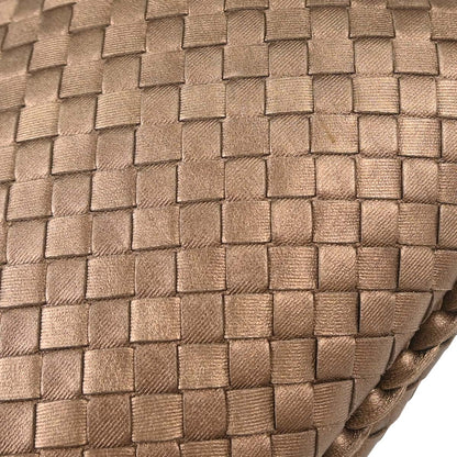 Bottega Veneta Bronze Lambskin Intrecciato Hobo Handbag