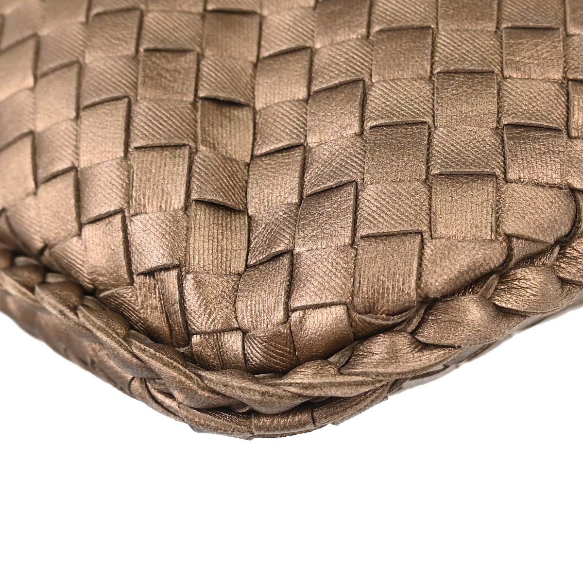 Bottega Veneta Bronze Lambskin Intrecciato Hobo Handbag