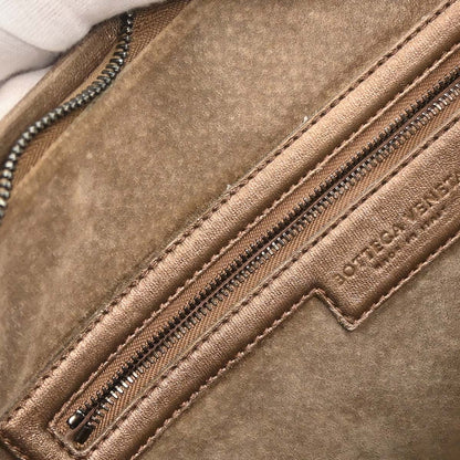 Bottega Veneta Bronze Lambskin Intrecciato Hobo Handbag