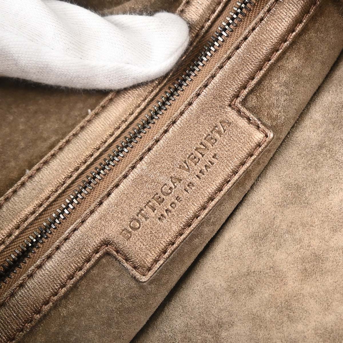 Bottega Veneta Bronze Lambskin Intrecciato Hobo Handbag