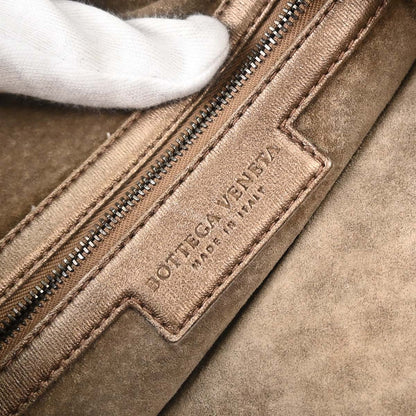 Bottega Veneta Bronze Lambskin Intrecciato Hobo Handbag