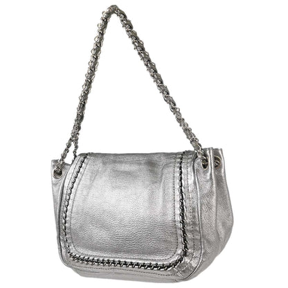 Chanel 2005-2006 Silver Calfskin Luxury Line Accordion Flap Bag Shoulder Bag