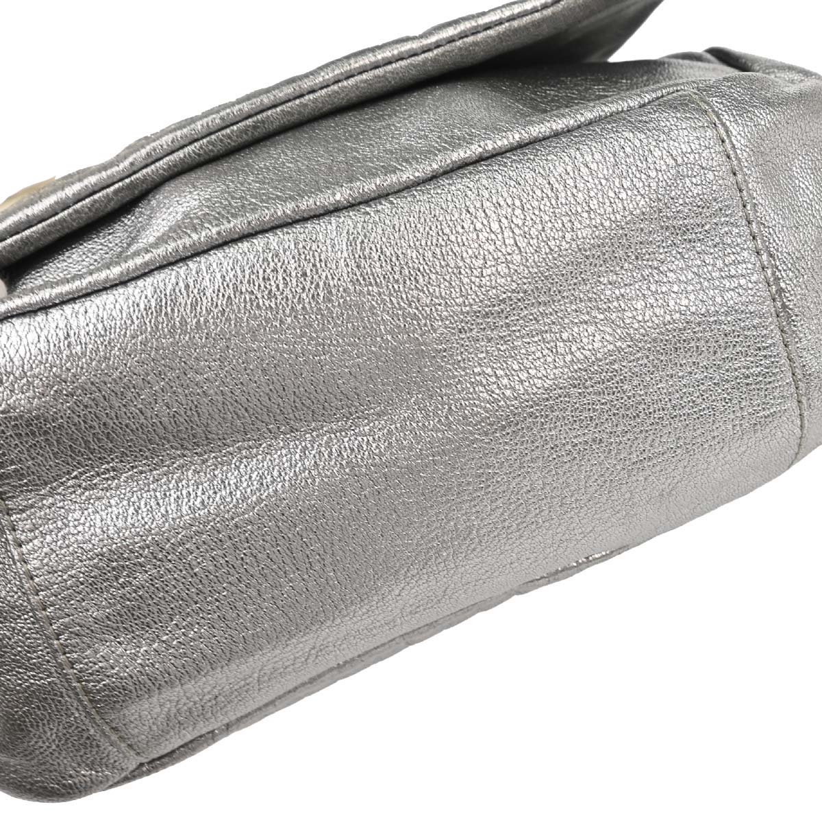 Chanel 2005-2006 Silver Calfskin Luxury Line Accordion Flap Bag Shoulder Bag