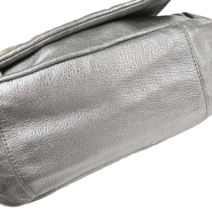 Chanel 2005-2006 Silver Calfskin Luxury Line Accordion Flap Bag Shoulder Bag