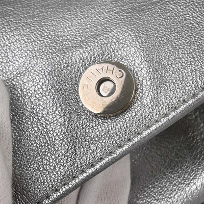 Chanel 2005-2006 Silver Calfskin Luxury Line Accordion Flap Bag Shoulder Bag