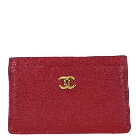 Chanel 1997-1999 Red Calfskin Cardholder