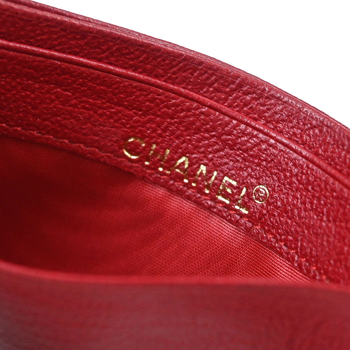 Chanel 1997-1999 Red Calfskin Cardholder