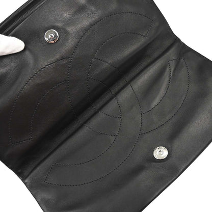 Chanel 2013-2014 Black Lambskin Clutch Bag