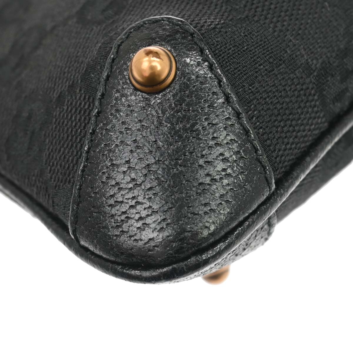 Gucci Black Canvas Bamboo GG Chain Handbag