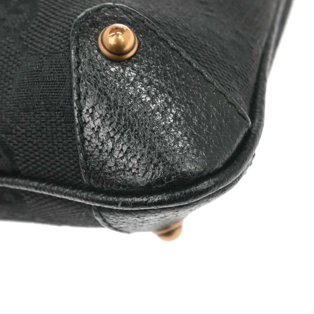Gucci Black Canvas Bamboo GG Chain Handbag