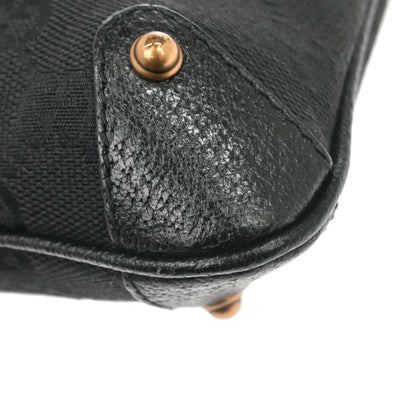 Gucci Black Canvas Bamboo GG Chain Handbag
