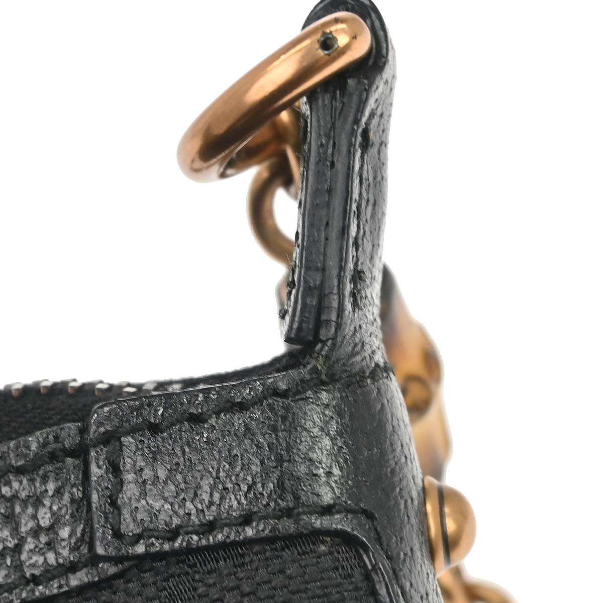 Gucci Black Canvas Bamboo GG Chain Handbag