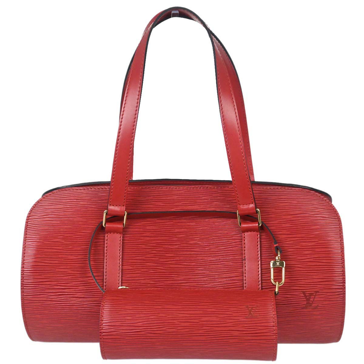 Louis Vuitton Red Epi Soufflot Handbag M52227