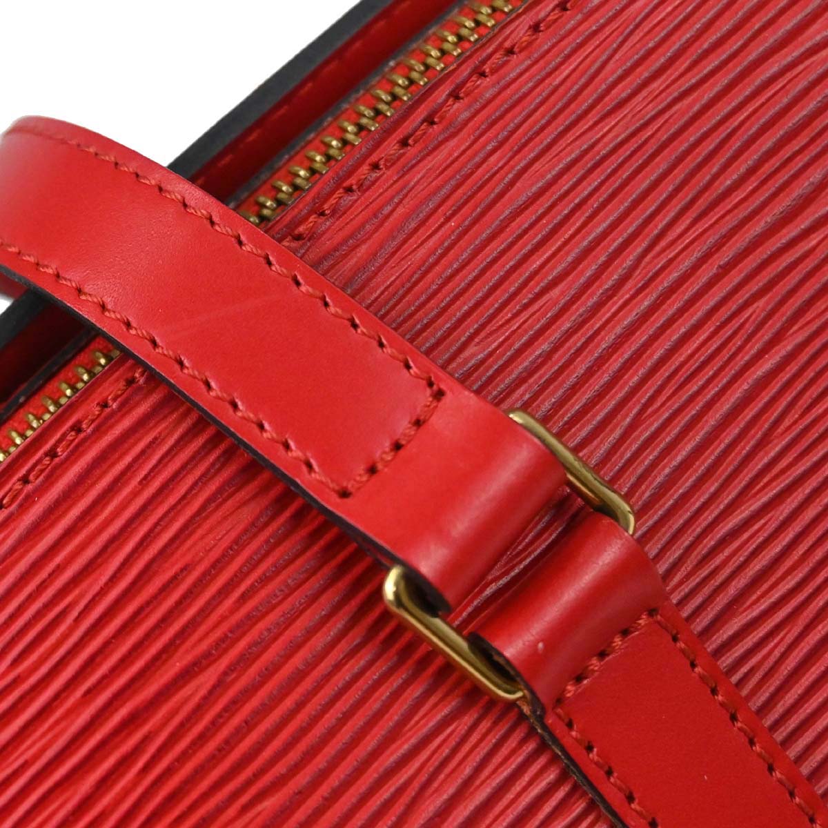 Louis Vuitton Red Epi Soufflot Handbag M52227