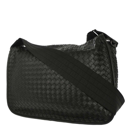 Bottega Veneta Black Lambskin Intrecciato Shoulder Bag