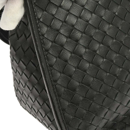 Bottega Veneta Black Lambskin Intrecciato Shoulder Bag