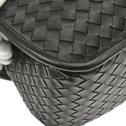 Bottega Veneta Black Lambskin Intrecciato Shoulder Bag