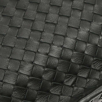 Bottega Veneta Black Lambskin Intrecciato Shoulder Bag