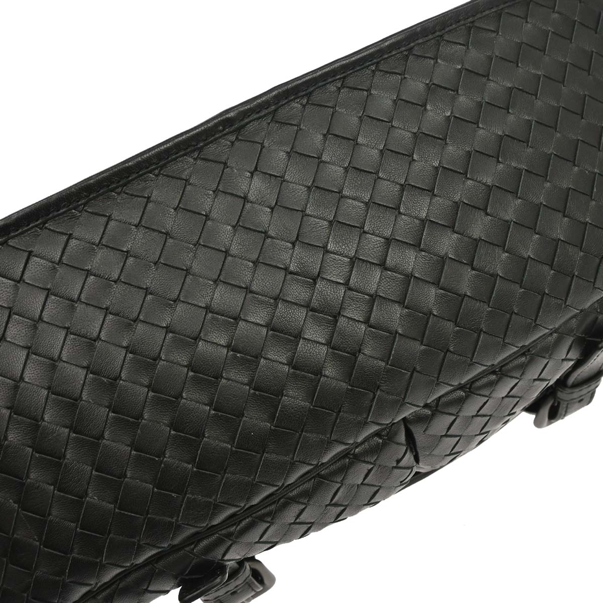 Bottega Veneta Black Lambskin Intrecciato Shoulder Bag