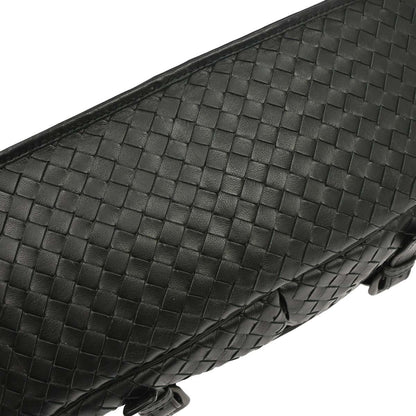 Bottega Veneta Black Lambskin Intrecciato Shoulder Bag