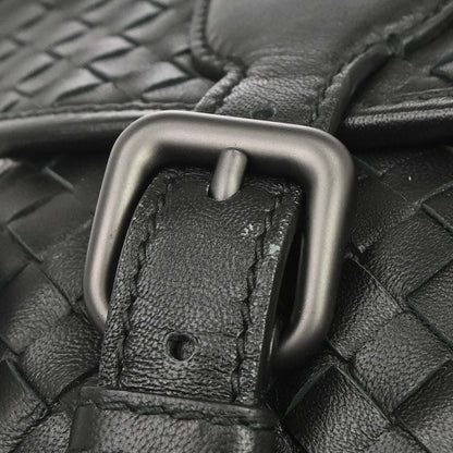 Bottega Veneta Black Lambskin Intrecciato Shoulder Bag