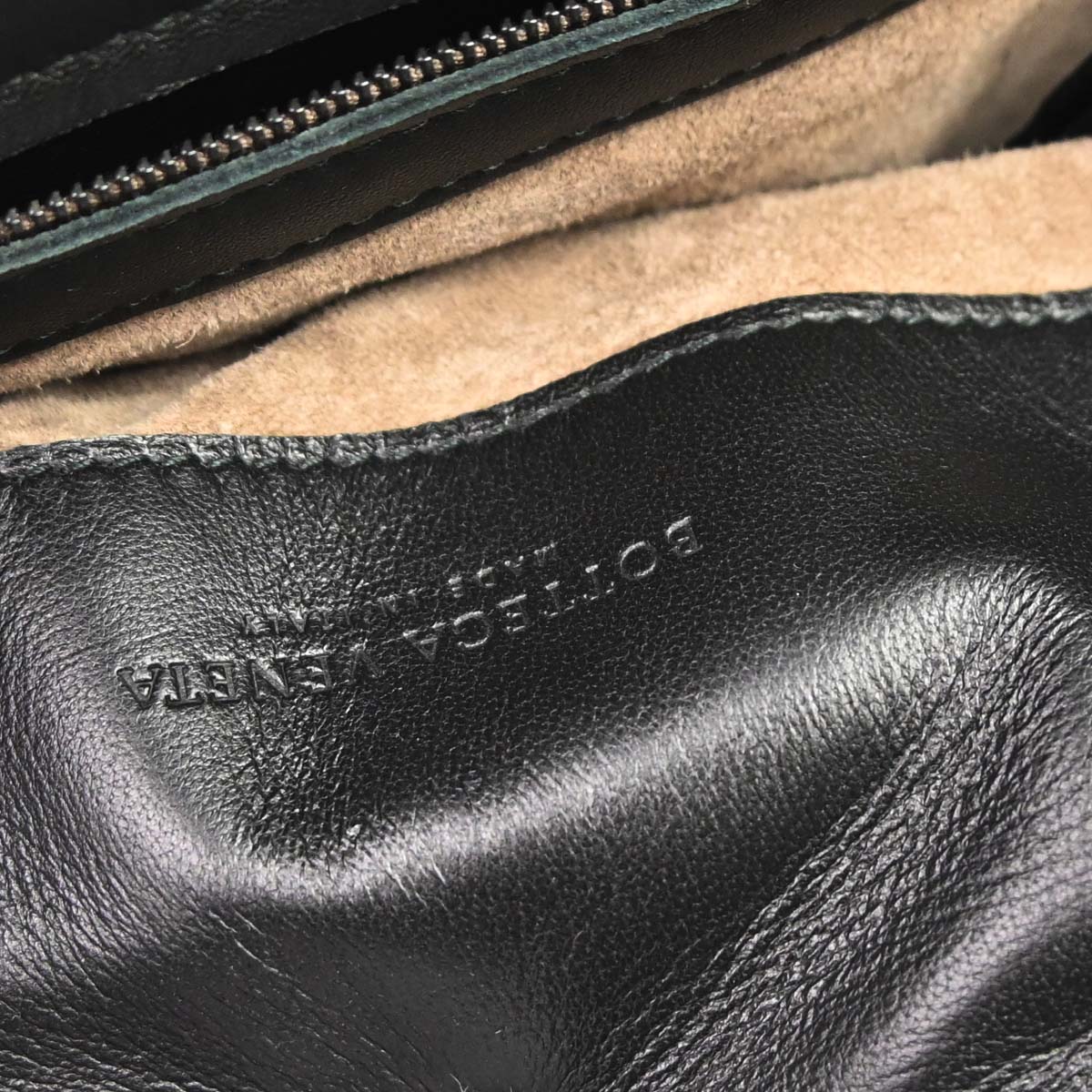 Bottega Veneta Black Lambskin Intrecciato Shoulder Bag