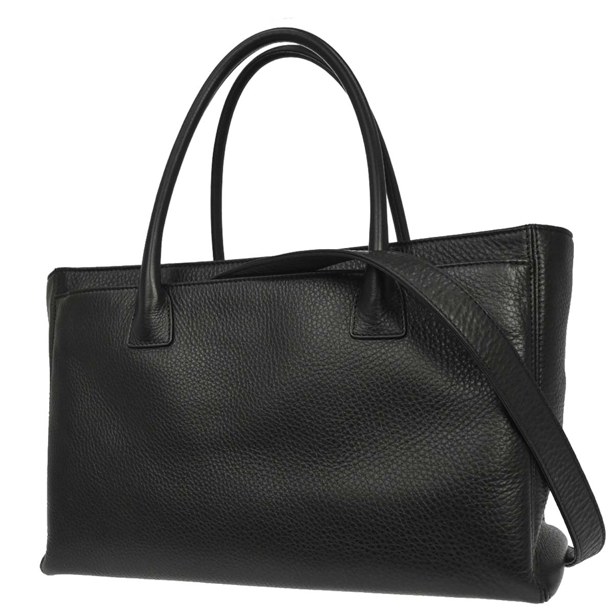 Chanel Black Deerskin Executive Cerf 2way Shoulder Tote Bag