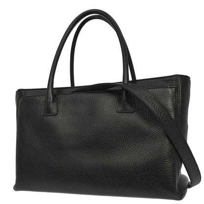 Chanel Black Deerskin Executive Cerf 2way Shoulder Tote Bag
