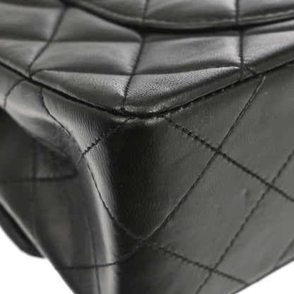 Chanel 1994-1996 Black Lambskin Small Classic Double Flap Shoulder Bag