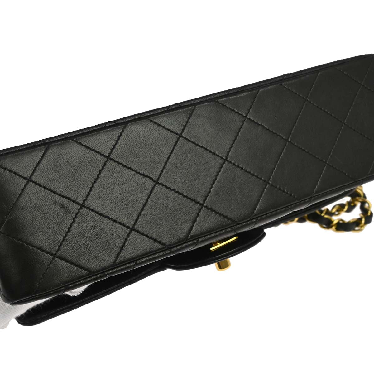 Chanel 1994-1996 Black Lambskin Small Classic Double Flap Shoulder Bag