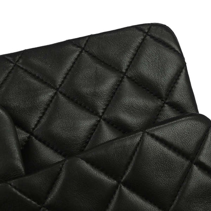 Chanel 1994-1996 Black Lambskin Small Classic Double Flap Shoulder Bag