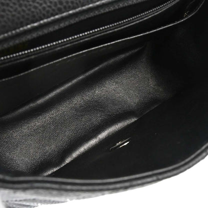 Chanel 2008-2009 Black Caviar Skin Mini Classic Square Flap Shoulder Bag 17