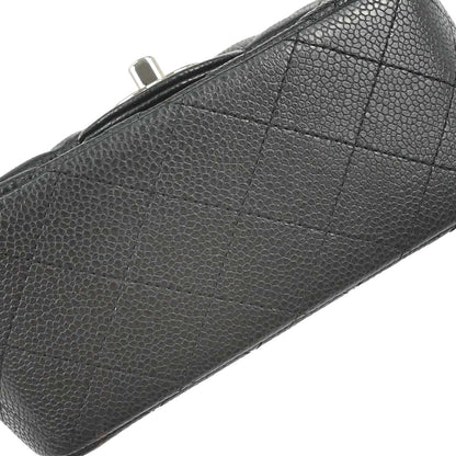 Chanel 2014-2015 Black Caviar Skin Mini Classic Square Flap Shoulder Bag 17