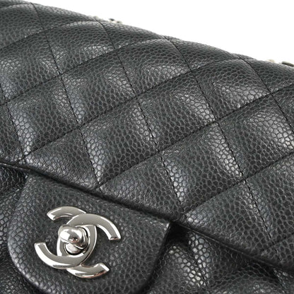 Chanel 2014-2015 Black Caviar Skin Mini Classic Square Flap Shoulder Bag 17