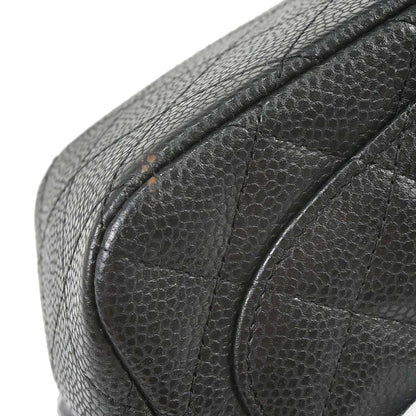 Chanel 2014-2015 Black Caviar Skin Mini Classic Square Flap Shoulder Bag 17