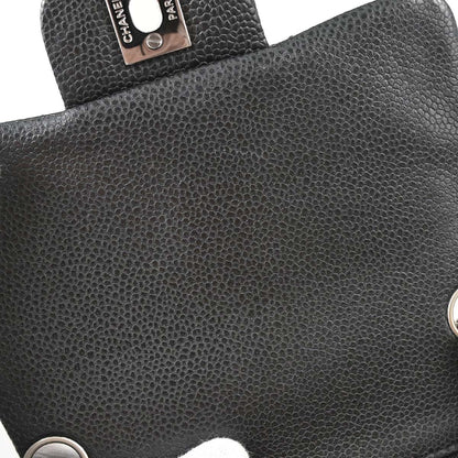 Chanel 2014-2015 Black Caviar Skin Mini Classic Square Flap Shoulder Bag 17