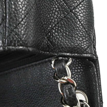 Chanel 2014-2015 Black Caviar Skin Mini Classic Square Flap Shoulder Bag 17