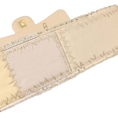 Chanel 2018 Ivory Tweed Patchwork Shoulder Bag
