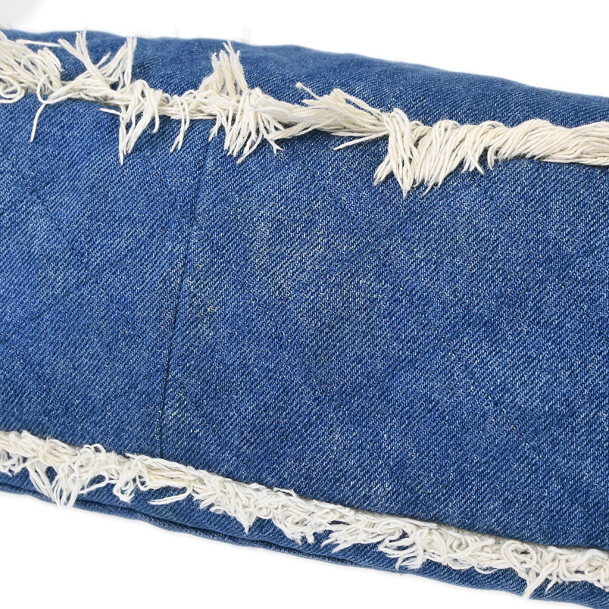 Chanel 1991-1994 Blue Denim Maxi Straight Flap Shoulder Bag