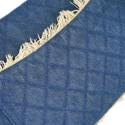 Chanel 1991-1994 Blue Denim Maxi Straight Flap Shoulder Bag
