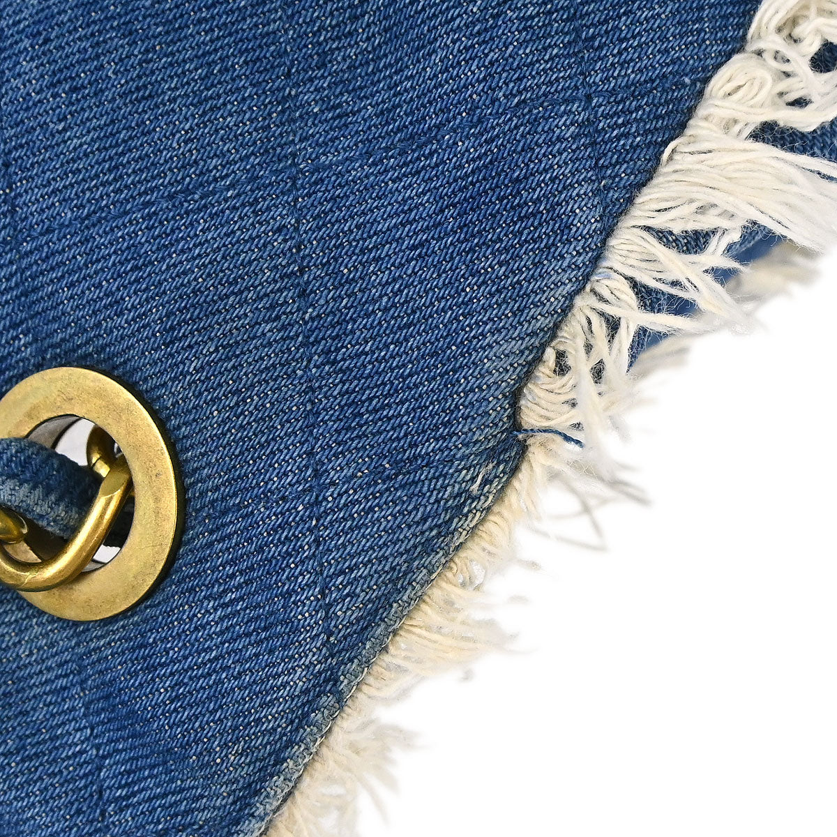 Chanel 1991-1994 Blue Denim Maxi Straight Flap Shoulder Bag