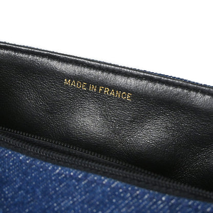 Chanel 1989-1991 Blue Denim Mini Classic Square Flap Shoulder Bag 17